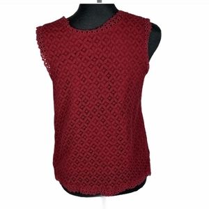Merona xs eyelet tank top deep maroon